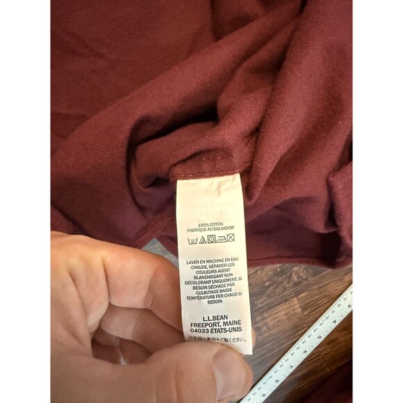 LL Bean Mens Deep Wine Chamois Traditional Fit button Down Shirt Sz XL Tall - Picture 9 of 11
